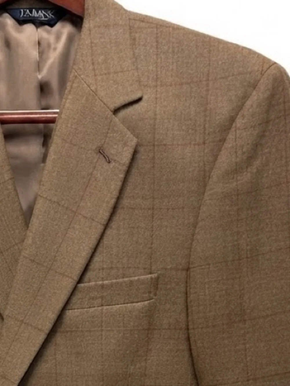Jos. A. Bank Brown Windowpane Wool Sport Coat
